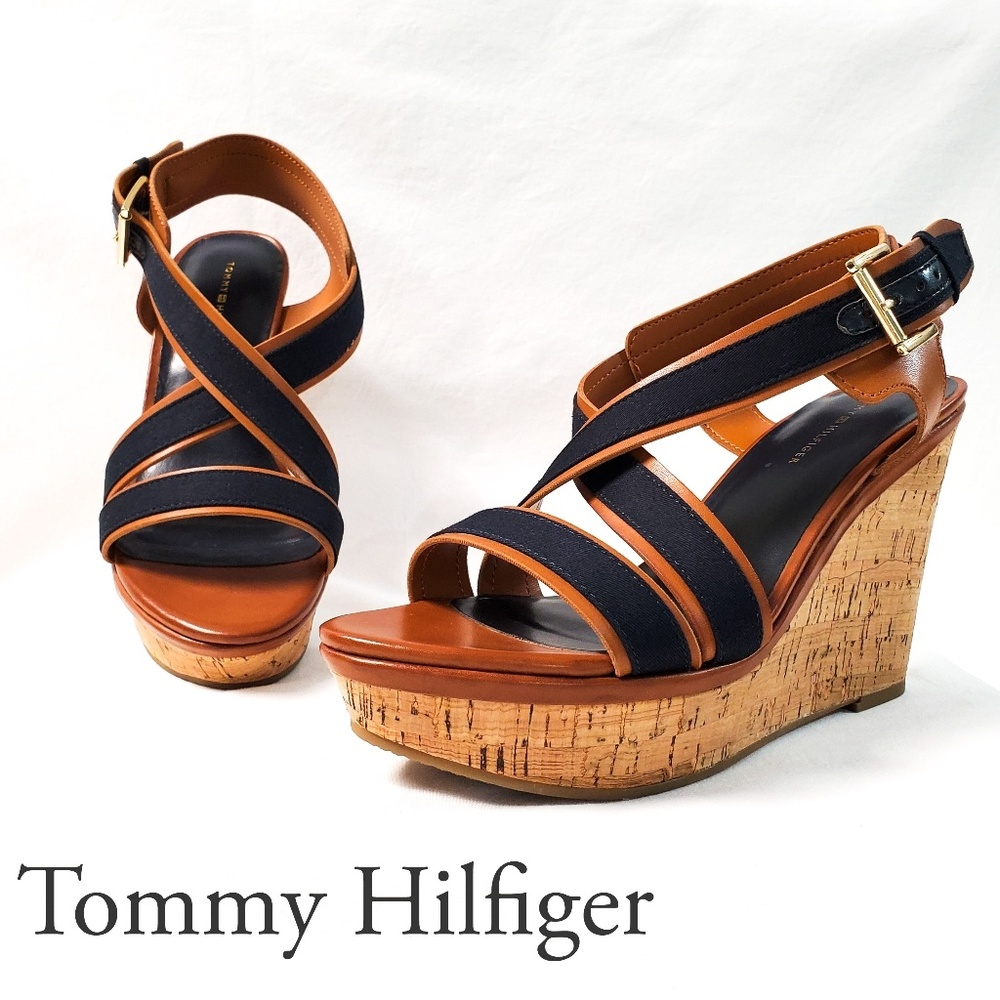 Tommy Hilfiger • Strappy • Wedge • Sandal • Size 8